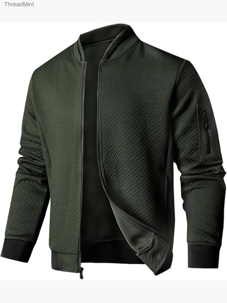 Men's Loose Fit Lightweight Bomber Jacket Casual Style
